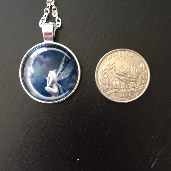 Moon and fairy silver necklace 🌙 - Picture 3 of 5